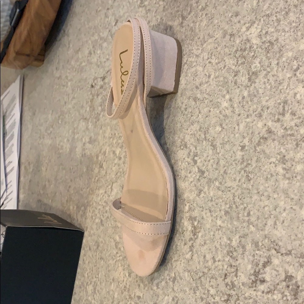 Nude heels with ankle strap